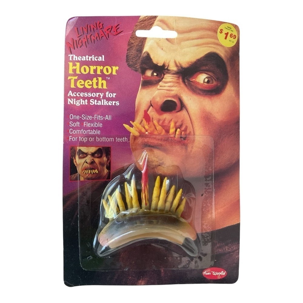 🧛 Vintage Theatrical Horror Teeth – Living Nightmare – Sealed Costume Accessory